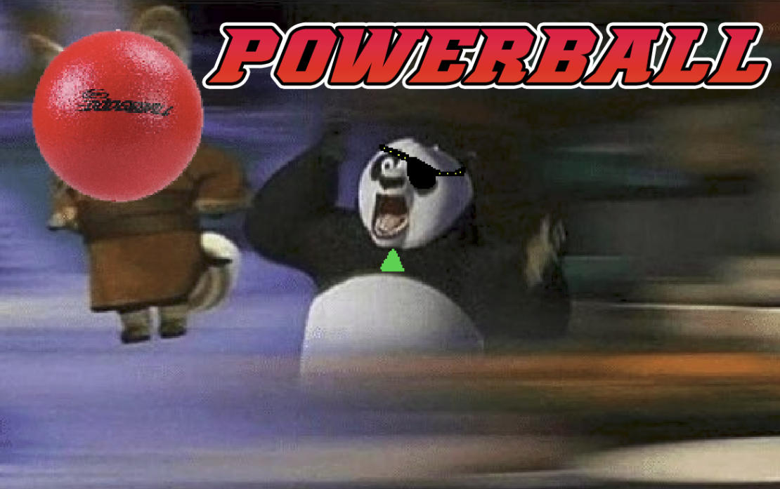 "A meme of Knowledge as Po from Kung Fu Panda. The words POWERBALL are written in bold across the image."